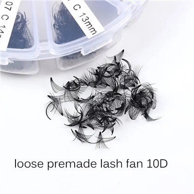 מגש מעורב 10D גבעול קצר רופף מאווררי ריסים